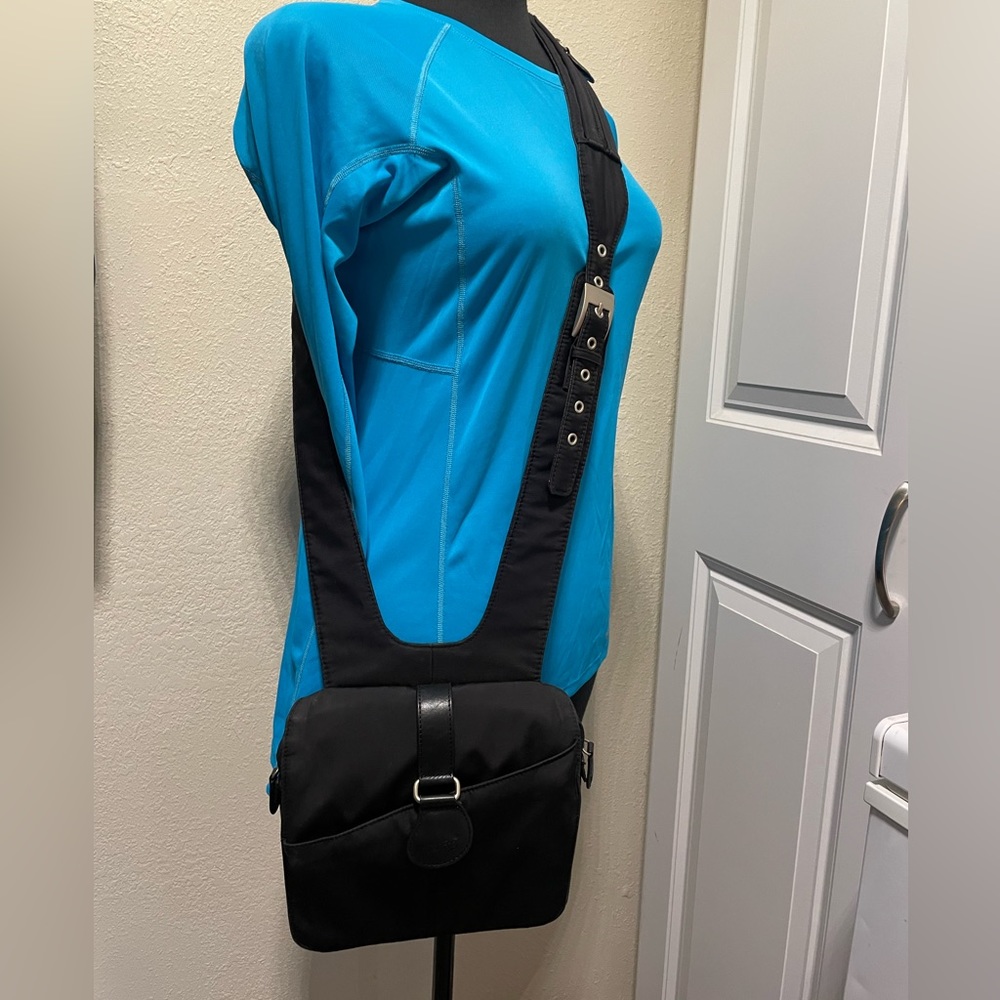 Ameribag crossbody multipocket leather/nylon travel bag satchel